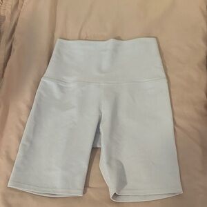 Five the Label White Ribbed Biker Shorts 6” inseam